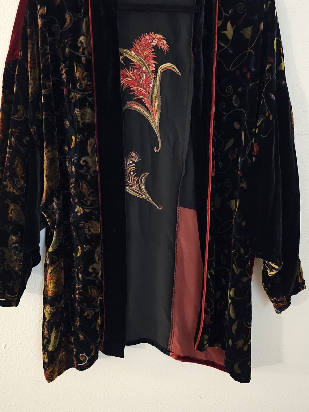 Chico's Black Velvet Jacket with Dark Lining